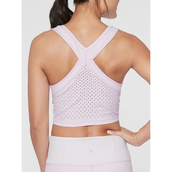Athleta XS Crop Tank Top Shanti Yoga Tank Bright White Athletic Workout Shirt - Picture 1 of 12